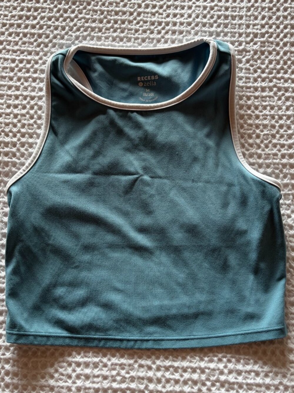Zella Recess Blue Cropped Athletic Tank Top Medium 8/10 Activewear